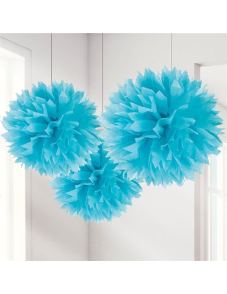 Pompons de fête en papier Turquoise - Articles de fête en Suisse Pompons de fête en papier Turquoise - Articles de fête en Suisse