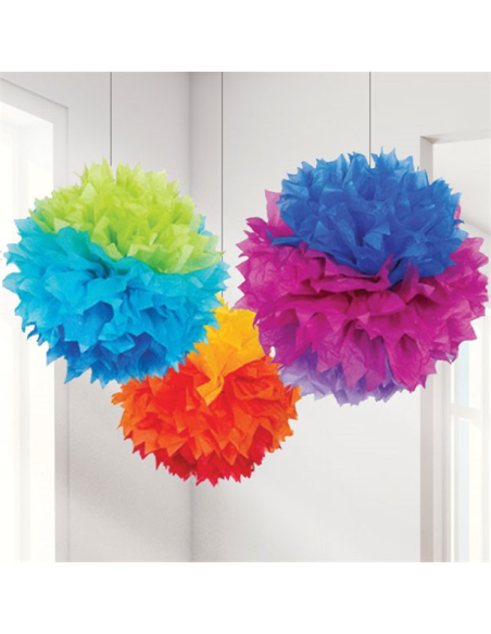Pompons de fête décoratifs en papier - Rainbow - Décoration de salle arc-en-ciel - Bellefete.ch