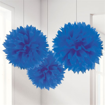 Pompons de fête en papier de soie Bleu Royal - Articles de fête - Bellefete.ch