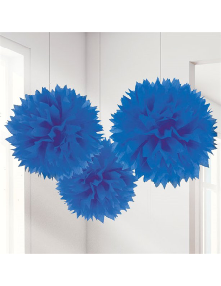 Pompon da festa in carta velina Blu Royal - Articoli da festa - Bellefete.ch