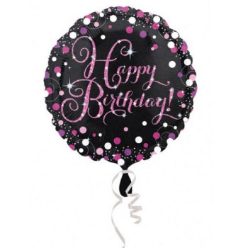 Rosa Geburtstagsballon „Happy Birthday“ – Partydekoration | BelleFete.ch 2