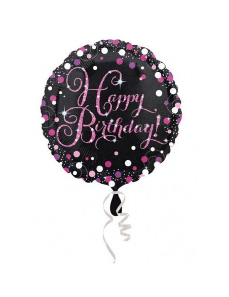 Ballon Alu Anniversaire Rose