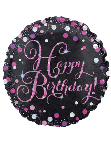 Rosa Geburtstagsballon „Happy Birthday“ – Partydekoration | BelleFete.ch