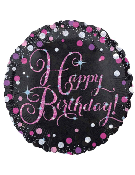 Rosa Geburtstagsballon „Happy Birthday“ – Partydekoration | BelleFete.ch
