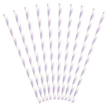 Pailles de fête à rayures Lilas - Accessoire vaisselle fête et célébration - Bellefete.ch 2