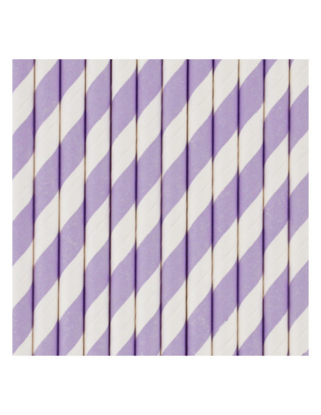 Cannucce per feste a righe Lilla - Accessorio per stoviglie per feste e celebrazioni - Bellefete.ch