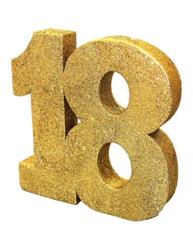 Decorazione da tavola “18 Anni” in Oro – compleanno elegante | BelleFete.ch