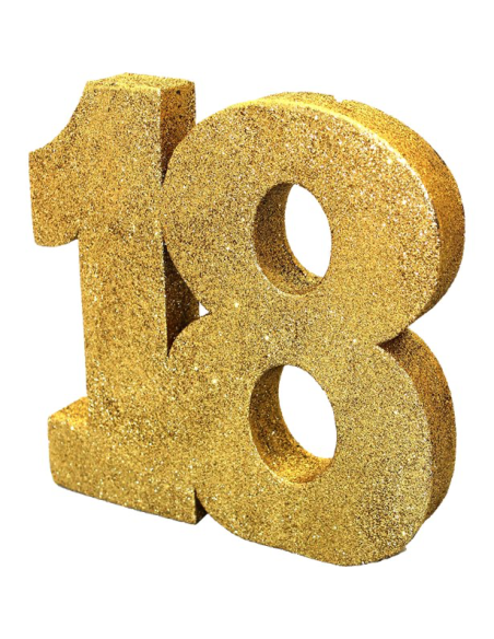 Tischdekoration „18 Jahre“ in Gold – eleganter Geburtstag | BelleFete.ch