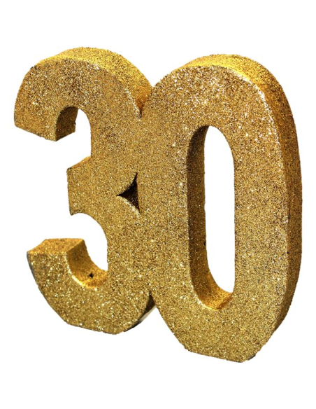 Tischdekoration „30 Jahre“ in Gold – eleganter Geburtstag | BelleFete.ch