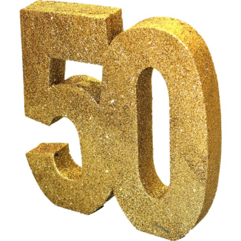 Decorazione da tavola “50 Anni” in Oro – compleanno elegante | BelleFete.ch