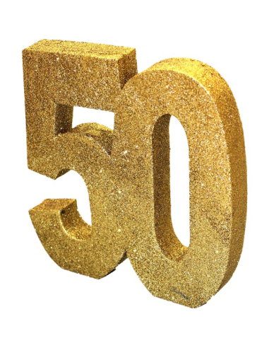 Decorazione da tavola “50 Anni” in Oro – compleanno elegante | BelleFete.ch