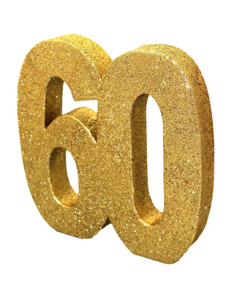 Decorazione da tavola “60 Anni” in Oro – compleanno elegante | BelleFete.ch