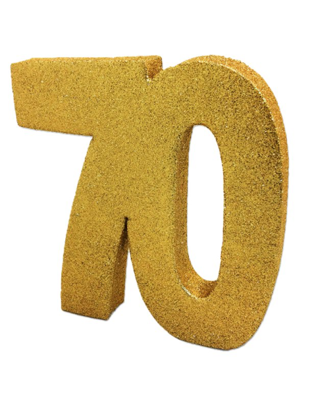 Decorazione da tavola “70 anni” in oro – compleanno elegante | BelleFete.ch