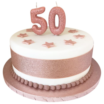 Candela Rose Gold numero “0” a paillettes – decorazione torta di compleanno | BelleFete.ch 2