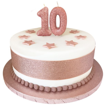 Candela di compleanno Rose Gold numero "1" con glitter - Candele da festa - Svizzera 2