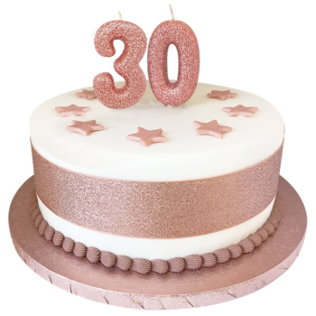 Rose Gold Kerze Nummer „3“ mit Pailletten – Geburtstagstortendekoration | BelleFete.ch 2