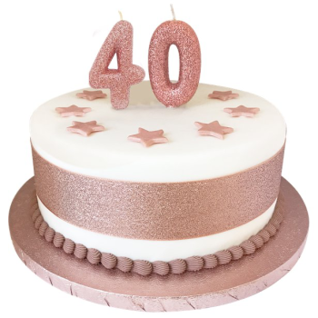 Rose Gold Kerze Nummer "4" mit Pailletten - Geburtstagstorte Dekoration | BelleFete.ch 2