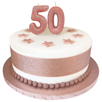 Candela Rose Gold numero “5” con paillettes – decorazione torta di compleanno | BelleFete.ch 2