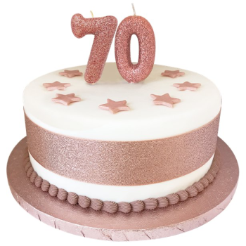 Candela Rose Gold numero “7” con paillettes – decorazione torta di compleanno | BelleFete.ch 2
