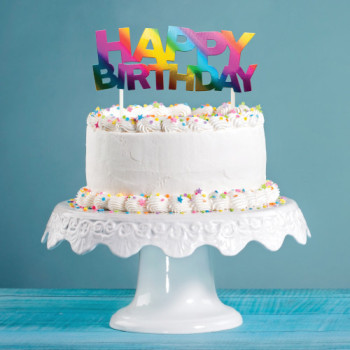 Décoration pour gâteau "Happy Birthday" Rainbow - Topper Arc-en-ciel - Bellefete.ch 2