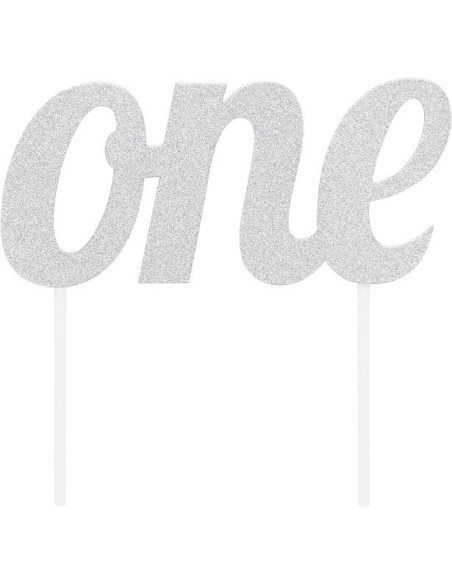 Decorazione per torta con paillettes argentate "One" - Decorazione primo anniversario - Svizzera