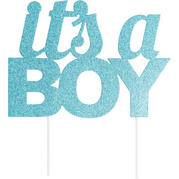 Décoration pour gâteau à paillettes bleues "It's a Boy" - Accessoires de patisserie - Bellefete.ch 2