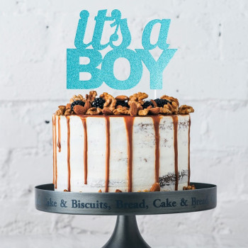Kuchendekoration mit blauem Glitzer "It's a Boy" - Backzubehör - Bellefete.ch