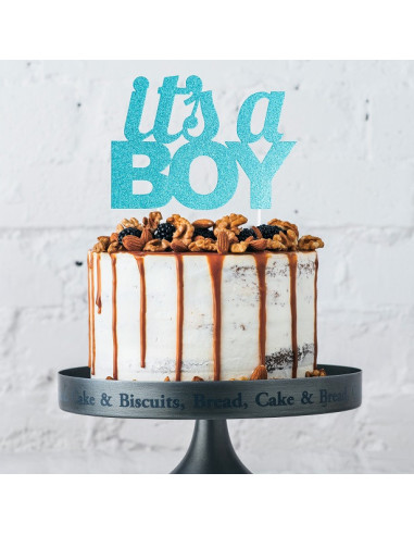 Décoration pour gâteau à paillettes bleues "It's a Boy" - Accessoires de patisserie - Bellefete.ch