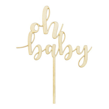 Décoration pour gâteau en bois "Oh Baby" - Accessoires de pâtisserie - Bellefete.ch
