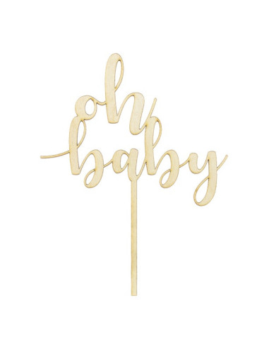 Kuchendekoration aus Holz "Oh Baby" - Gebäckzubehör - Bellefete.
