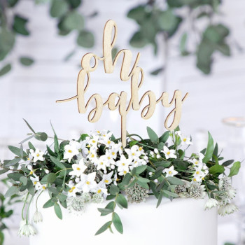 Décoration pour gâteau en bois "Oh Baby" - Accessoires de pâtisserie - Bellefete.ch 2