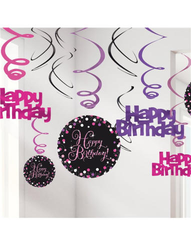 Decorazioni da appendere Rosa “Buon Compleanno” – decorazione festa | BelleFete.ch