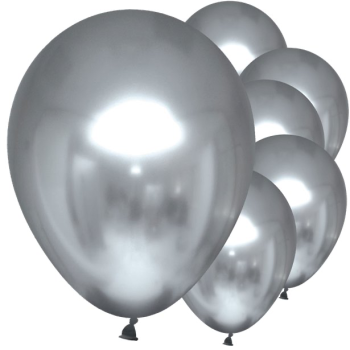 Partyballons mit Spiegeleffekt aus Latex - SILBER - Partyartikel - Bellefete.ch