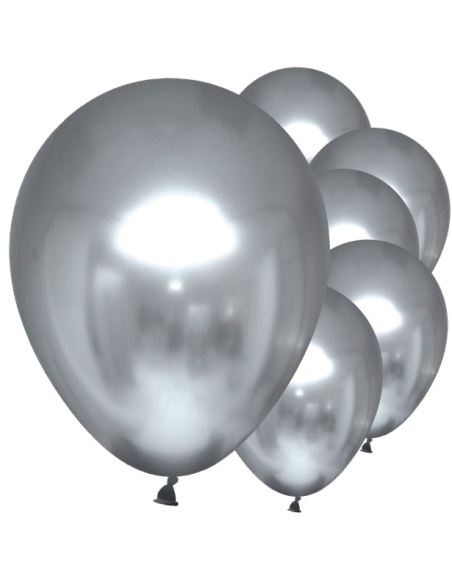 Partyballons mit Spiegeleffekt aus Latex - SILBER - Partyartikel - Bellefete.ch