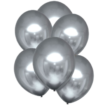 Partyballons mit Spiegeleffekt aus Latex - SILBER - Partyartikel - Bellefete.ch 2