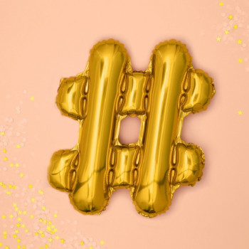 günstige goldene Hashtag-Ballons