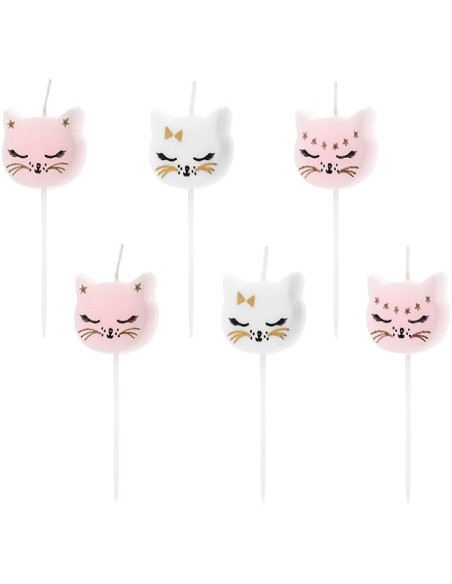 Candele di compleanno Gatti per bambini, accessorio festivo e colorato per torta