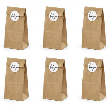 sacs en papier kraft avec autocollants