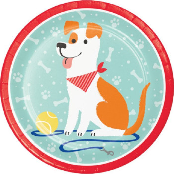 8 Geburtstagsteller Hunde - Partydekoration zum Thema Hunde - Bellefete.ch - Mehr als 50 Partythemen für Kinder