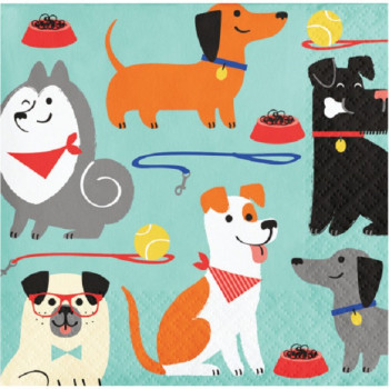 16 Tovaglioli per bevande di compleanno Cani - Decorazione da tavola Cane - Bellefete.ch