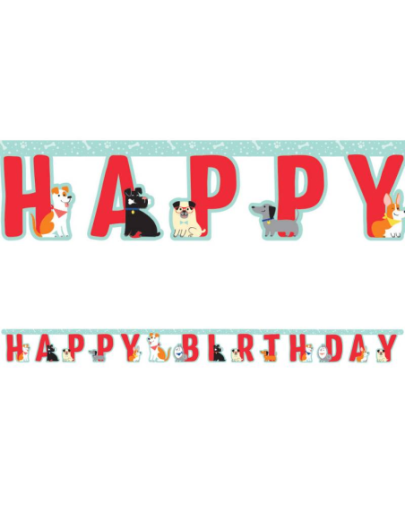 Ghirlanda di compleanno Happy Birthday Cani - Accessori per feste per bambini - Bellefete.ch
