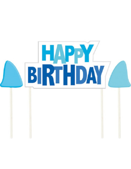 3 Bougies d'anniversaire Requin - Décoration pour gâteau de fête à thème - Bellefete.ch