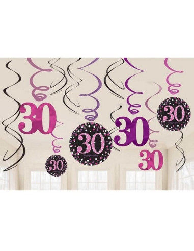 Decorations 30 Ans Rose Joyeux Anniversaire