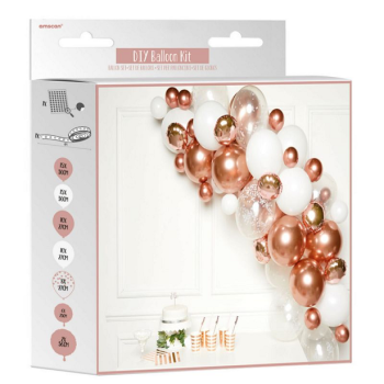 Arco di palloncini Oro rosa e Bianco - Decorazione di festa - Palloncini di festa - Svizzera 2