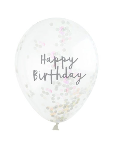 ballons à confettis irisés happy birthday en suisse
