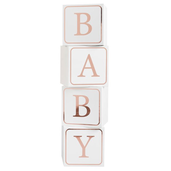 Dekorative Blöcke Baby Rose Gold - Party & Baby Shower Dekoration - Bellefete.c