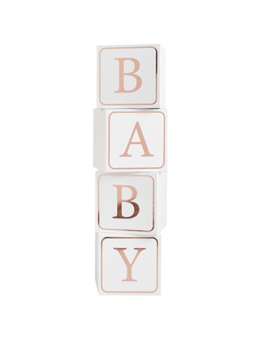 Dekorative Blöcke Baby Rose Gold - Party & Baby Shower Dekoration - Bellefete.c