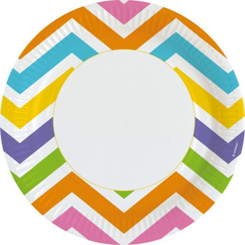 Piatti di carta Chevron Arcobaleno per compleanno, baby shower e festa colorata – Bellefete Svizzera