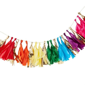 Guirlande de pompons Rainbow colorée pour décoration de fête, anniversaire ou baby shower – Bellefete Suisse 2