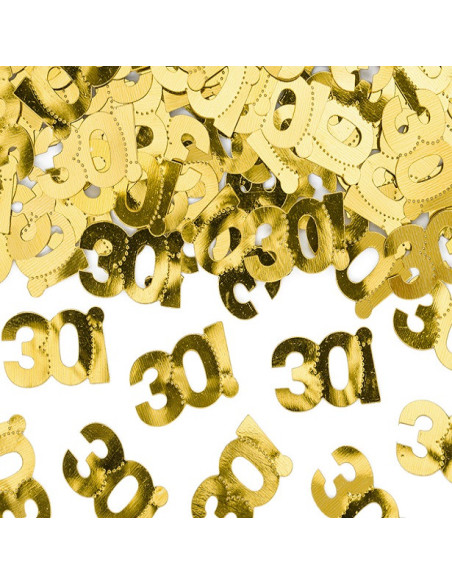 Festtags-Geschmesschen 30 Jahre Gold – elegante Geburtstagstafeldekoration | BelleFete.ch